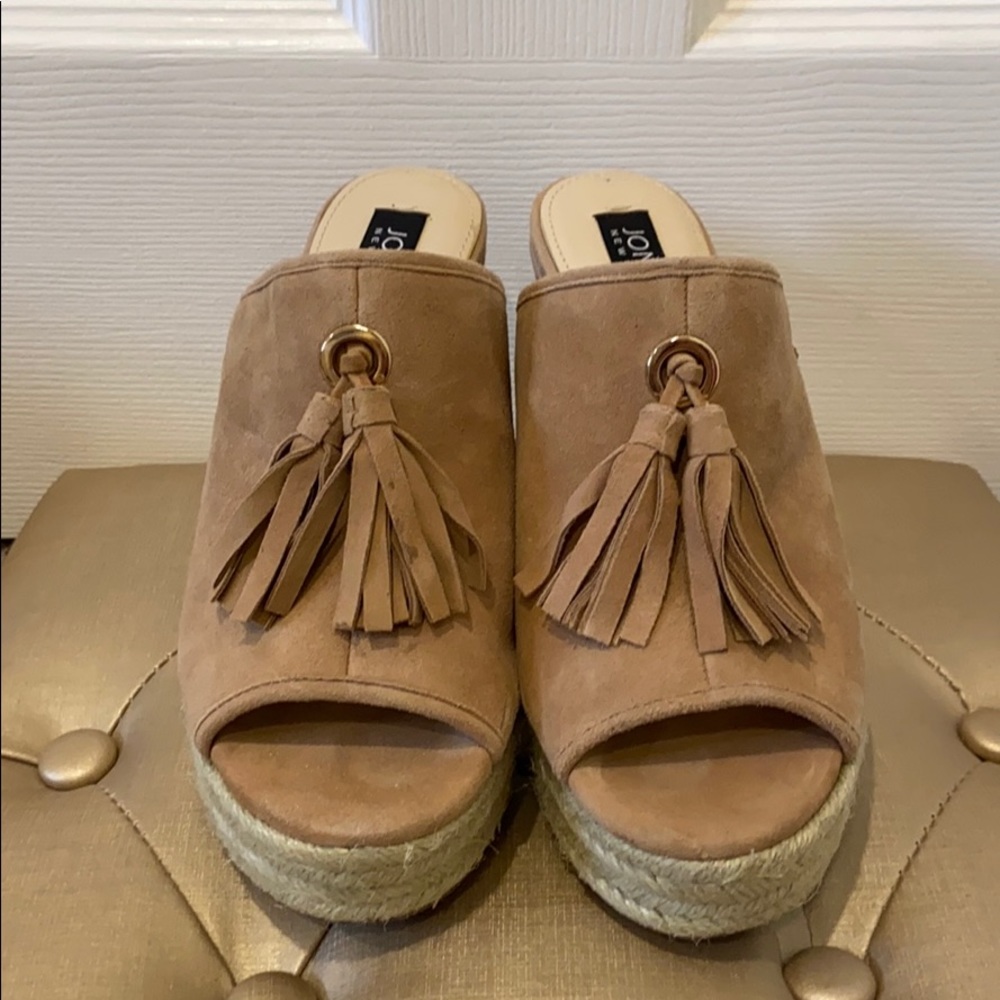 Taupe Slip On Espadrille Wedge